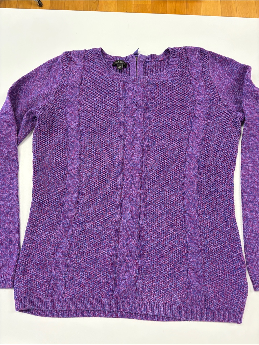 Talbots raspberry blue Cable-Knit Sweater